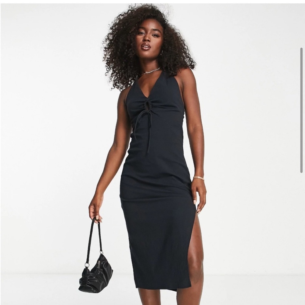 Abercrombie & Fitch Black O-Ring Halter Dress